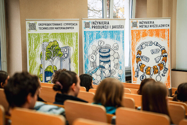 banery z nazwami kierunków