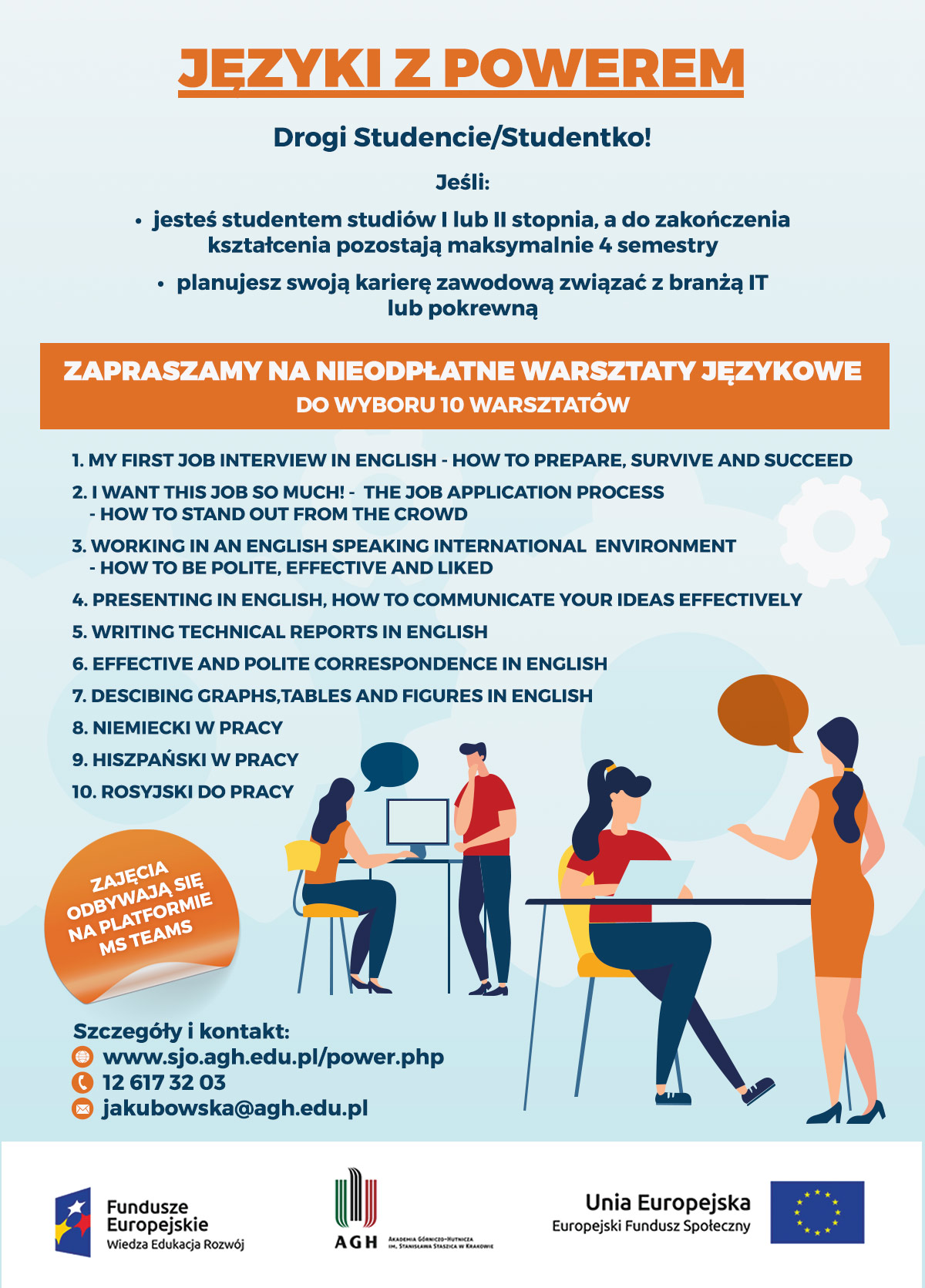 Warsztatowe zajęcia językowe dla studentów